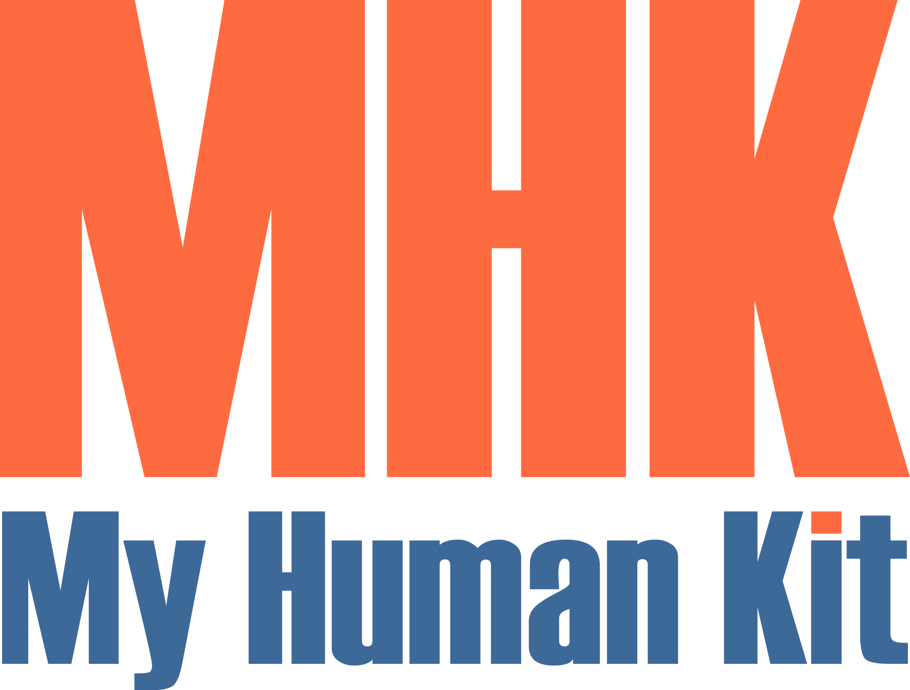 The MHK organization logo, MHK in orange and MyHumanKit in blue