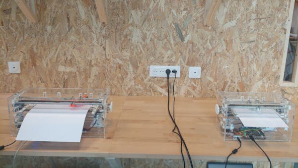 2 BrailleRAP placed on a desk.