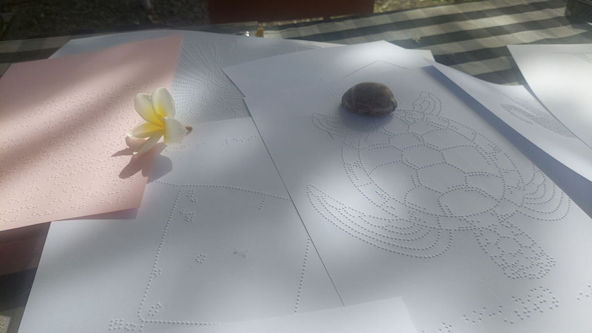 An image of several embossed documents.